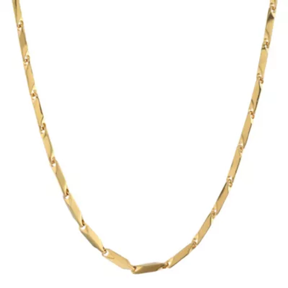 Mens Stainless Steel & Gold-Tone IP 24" 3mm Link Chain