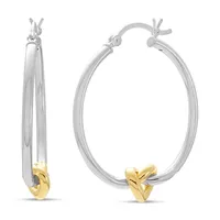 18K Gold Over Silver Sterling Silver 30mm Hoop Earrings