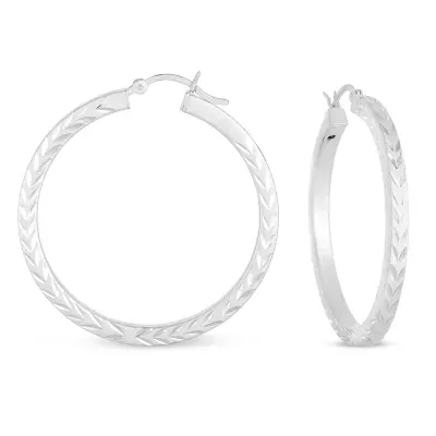 Sterling Silver 40.1mm Hoop Earrings