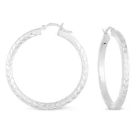 Sterling Silver 40.1mm Hoop Earrings