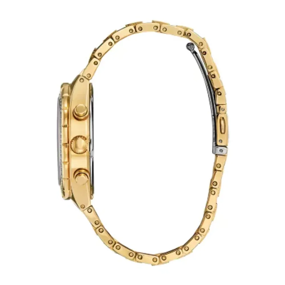 Citizen Eco-Drive Mens Crystal Accent Gold Tone Stainless Steel Bracelet Watch Ca0752-58l