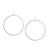 Sparkle Allure Crystal Pure Silver Over Brass Drop Earrings