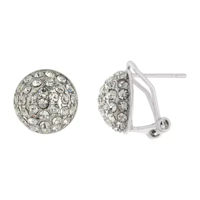 Sparkle Allure Crystal Pure Silver Over Brass 12mm Stud Earrings
