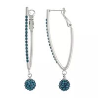 Sparkle Allure Womens Crystal 55mm Hoop Earrings