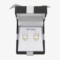 10K Gold 16mm Heart Hoop Earrings