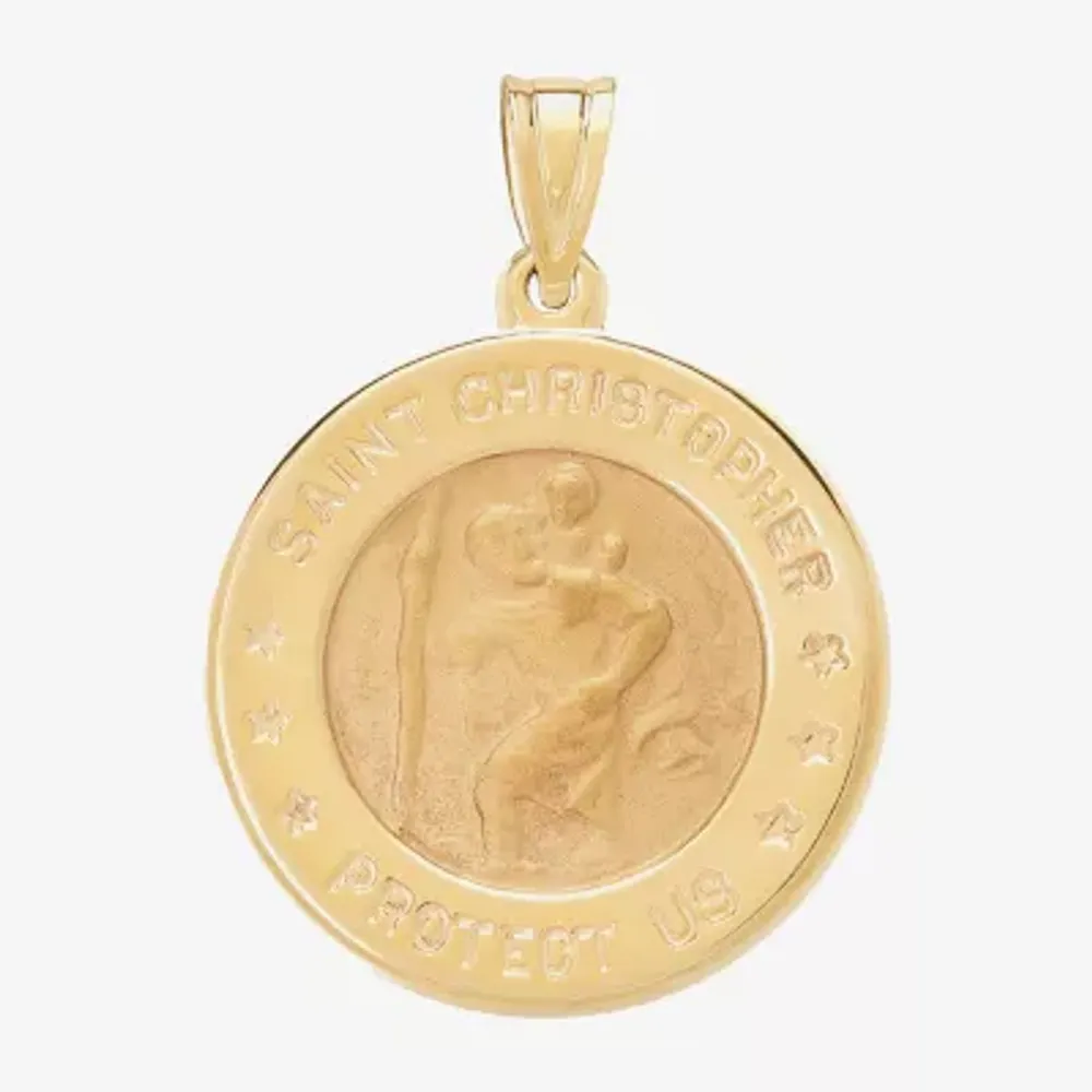 Saint Christopher Unisex Adult 14K Gold Round Pendant
