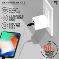 Sharper Image 30W Type C and A with Charging Cable Portable Adapter