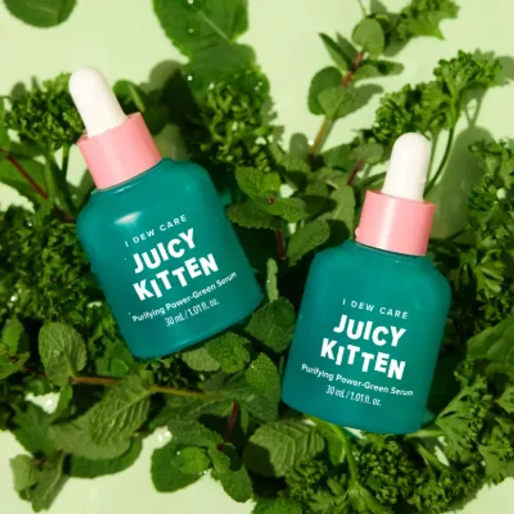 I Dew Care Juicy Kitten: Purifying Green Serum Face Treatments