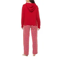 North Pole Trading Co. Team Santa Womens Maternity Long Sleeve 2-pc. Pant Pajama Set