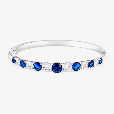 Sparkle Allure Graduating Pure Silver Over Brass Bangle Bracelet