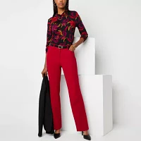 Liz Claiborne Emma Slim Fit Flare Easy-on + Easy-off Seated Wear Trouser