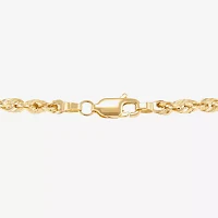 14K Gold 22 Inch Hollow Rope Chain Necklace