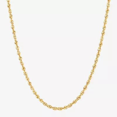 14K Gold Inch Hollow Rope Chain Necklace