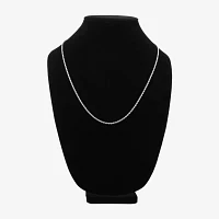 14K White Gold Inch Hollow Rope Chain Necklace