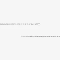 14K White Gold Inch Hollow Rope Chain Necklace