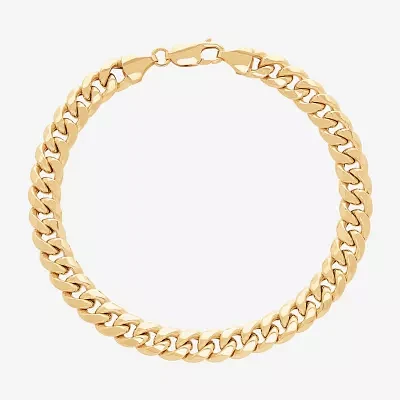 14K Gold 8 1/2 Inch Hollow Curb Chain Bracelet