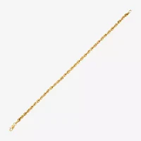 14K Gold 8 1/2 Inch Hollow Rope Chain Bracelet