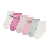 Huggies Baby Girls 6 Pair Crew Socks