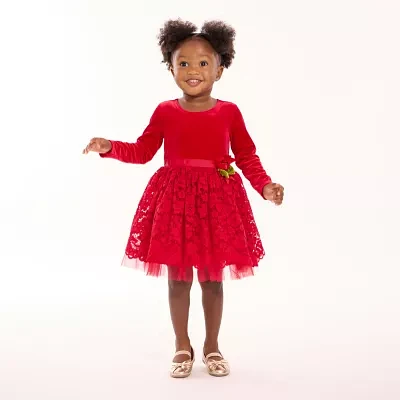 Bonnie Jean Toddler Girls Long Sleeve Fit + Flare Dress