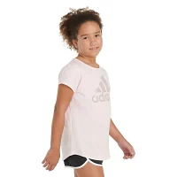 adidas Big Girls Crew Neck Short Sleeve Graphic T-Shirt