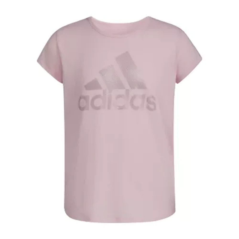adidas Big Girls Crew Neck Short Sleeve Graphic T-Shirt