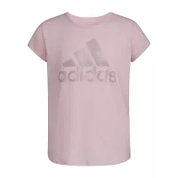 adidas Big Girls Crew Neck Short Sleeve Graphic T-Shirt