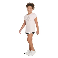 adidas Big Girls Crew Neck Short Sleeve Graphic T-Shirt