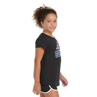 adidas Big Girls Crew Neck Short Sleeve Graphic T-Shirt