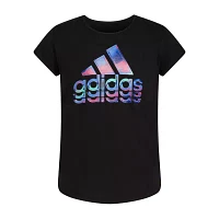 adidas Big Girls Crew Neck Short Sleeve Graphic T-Shirt