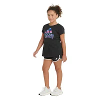 adidas Big Girls Crew Neck Short Sleeve Graphic T-Shirt