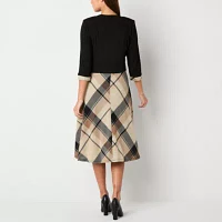 Studio 1 Womens Plaid Jacket Dress