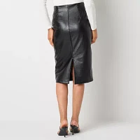 Bold Elements Womens High Rise Midi Pencil Skirt