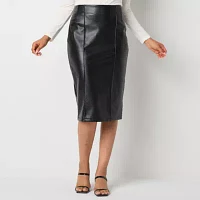 Bold Elements Womens High Rise Midi Pencil Skirt