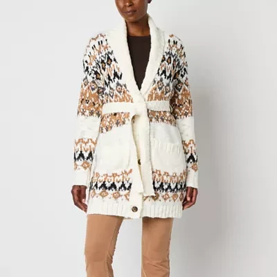 a.n.a Womens Long Sleeve Fairisle Cardigan