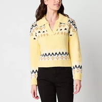 a.n.a Womens Long Sleeve Fairisle Pullover Sweater