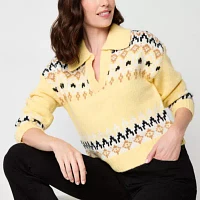 a.n.a Womens Long Sleeve Fairisle Pullover Sweater