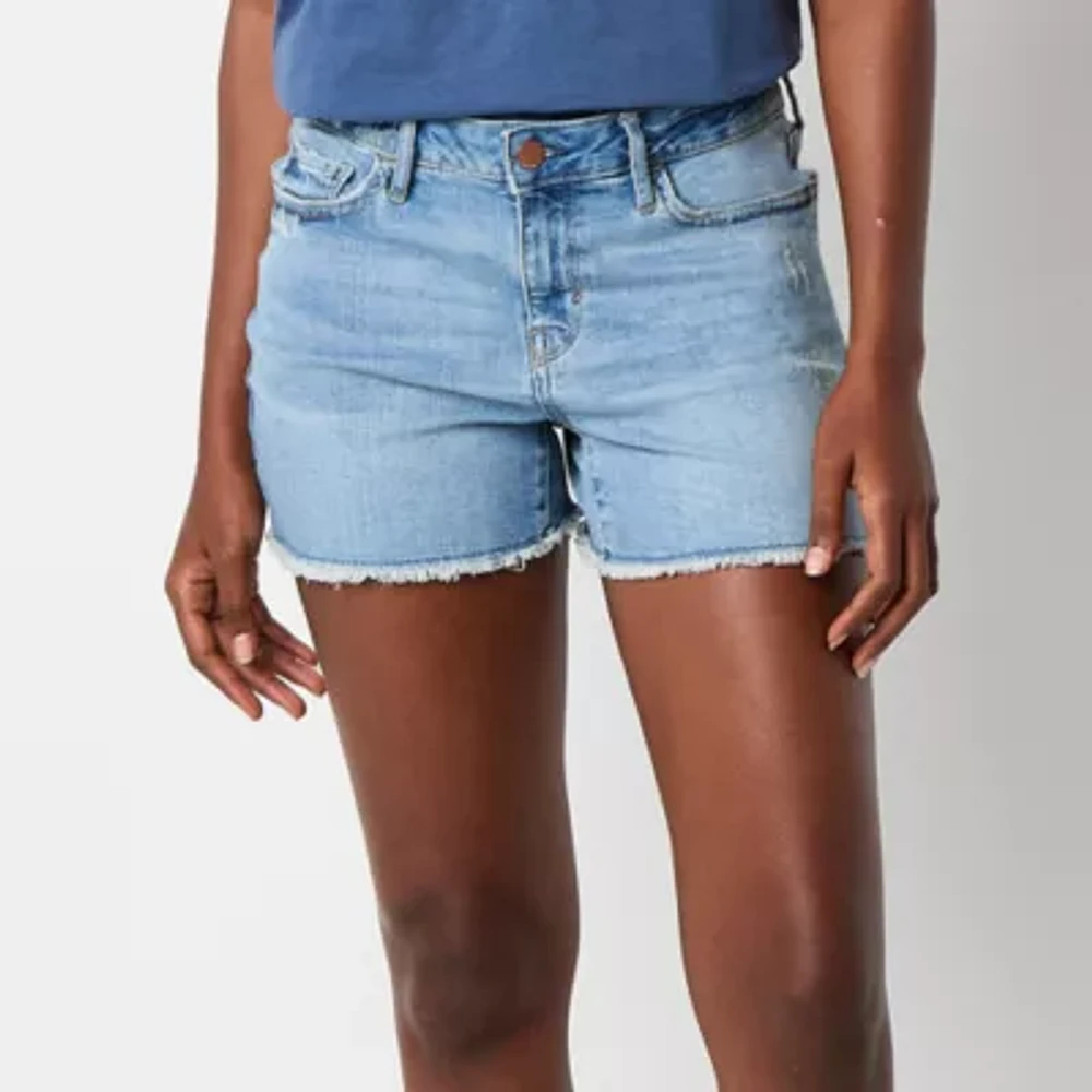 a.n.a Womens Mid Rise Denim Short