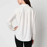 Stylus Womens Long Sleeve Button-Down Shirt