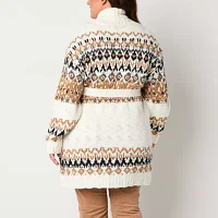 a.n.a Plus Womens Long Sleeve Fairisle Cardigan