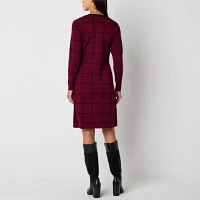 Studio 1 Womens Long Sleeve Sweater Dress