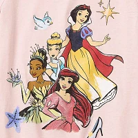 Toddler Girls Crew Neck Short Sleeve Princess Graphic T-Shirt