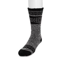 Muk Luks Heat Retainer 1 Pair Crew Socks Mens