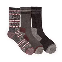 Muk Luks Hiking Heat Retainer 3 Pair Crew Socks Mens