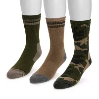 Muk Luks Hiking Heat Retainer 3 Pair Crew Socks Mens