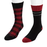 Muk Luks Wool 2 Pair Crew Socks Mens