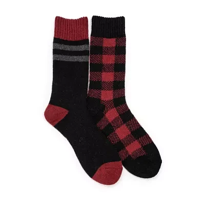 Muk Luks Wool 2 Pair Crew Socks Mens