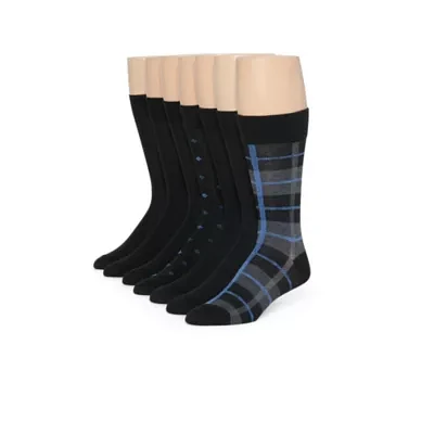 Van Heusen Fancy Dress 7 Pair Crew Socks Mens