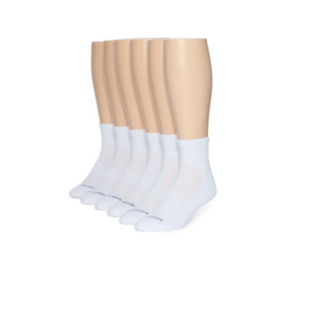 Van Heusen Athletic 6 Pair Quarter Ankle Socks Mens