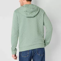 St. John's Bay Quilted Mens Long Sleeve Hoodie