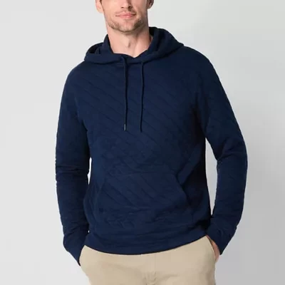 St. John's Bay Quilted Mens Long Sleeve Hoodie